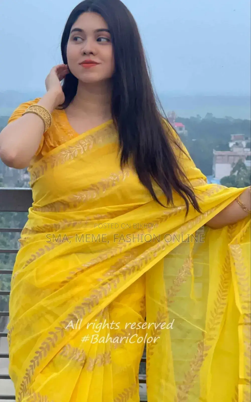 ধুপিয়ান সিল্ক শাড়ী তে ব্লাউজ পিস