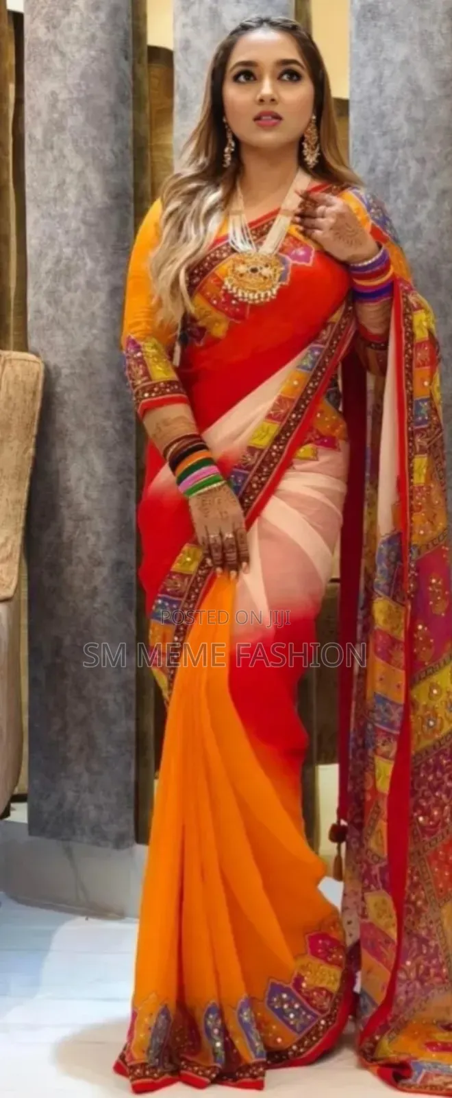 Block Print Reshmi Silk Sharee