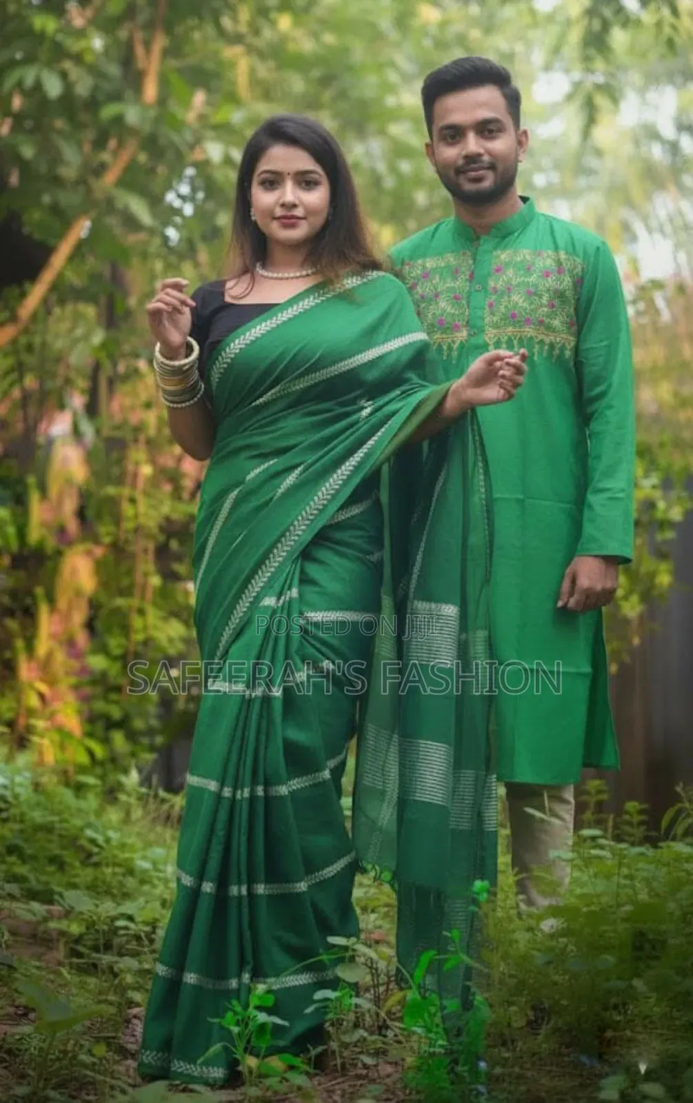 হাফ সিল্ক শাড়ি পাঞ্জাবি কাপড় সেট R