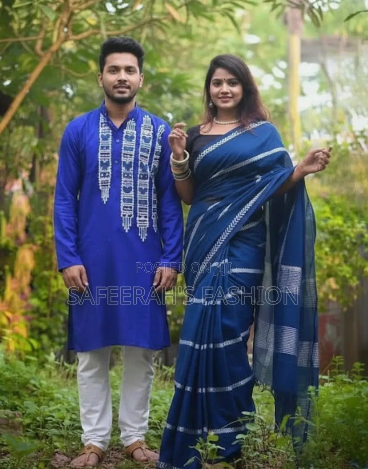 হাফ সিল্ক শাড়ি পাঞ্জাবি কাপড় সেট R