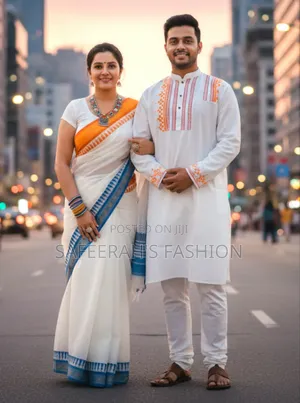 Photo - প্রিমিয়াম কোয়ালিটি শাড়ি ও পাঞ্জাবি কাপড় সেট R