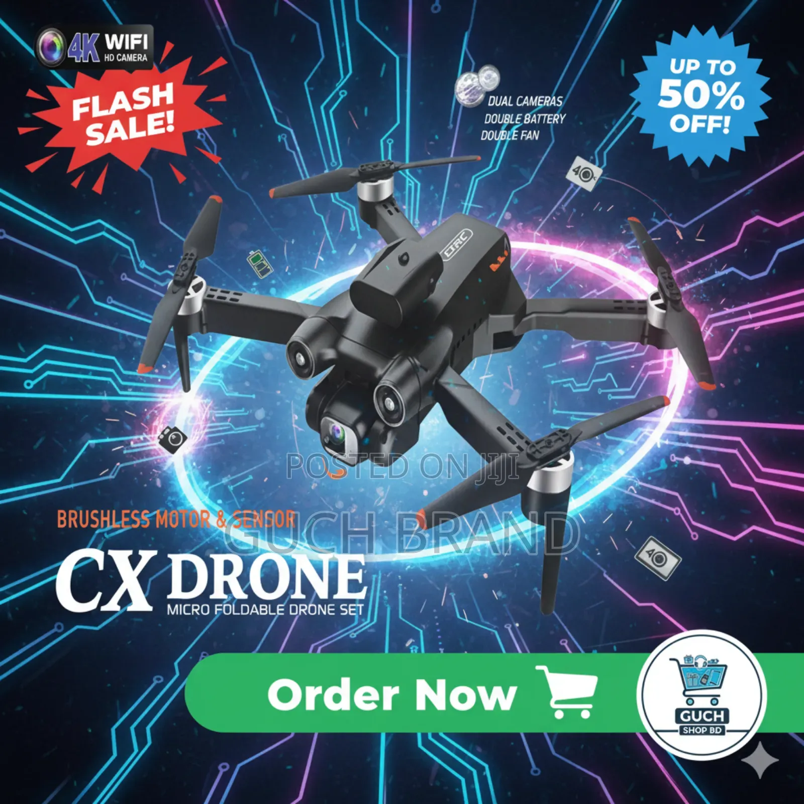 Cx Drone Sky-06: Hd ডুয়াল ক্যামেরা, দুর্দান্ত ফ্লাইং