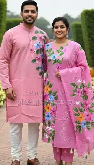 Panjabi Three Piece Couple Set