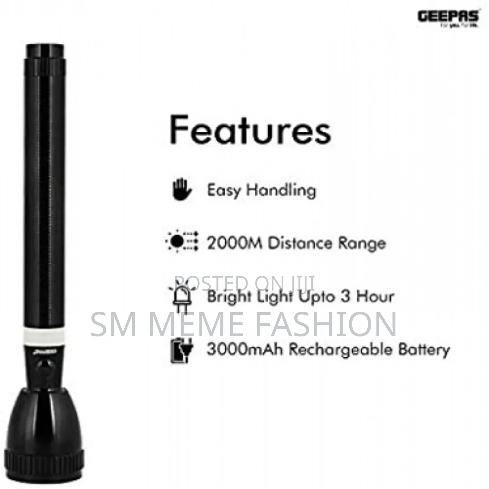 Geepas Original Dubai Rechargeable Led Torch Light GLF-3803