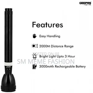 Geepas Original Dubai Rechargeable Led Torch Light GLF-3803