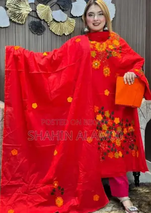 Applique Work Three-Piece Dress