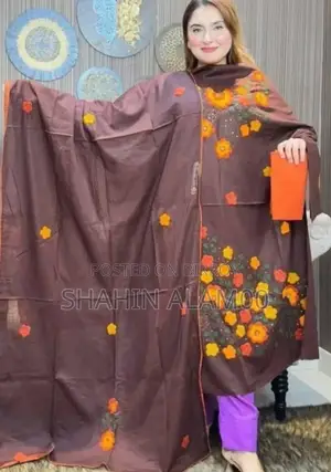 Applique Work Three-Piece Dress
