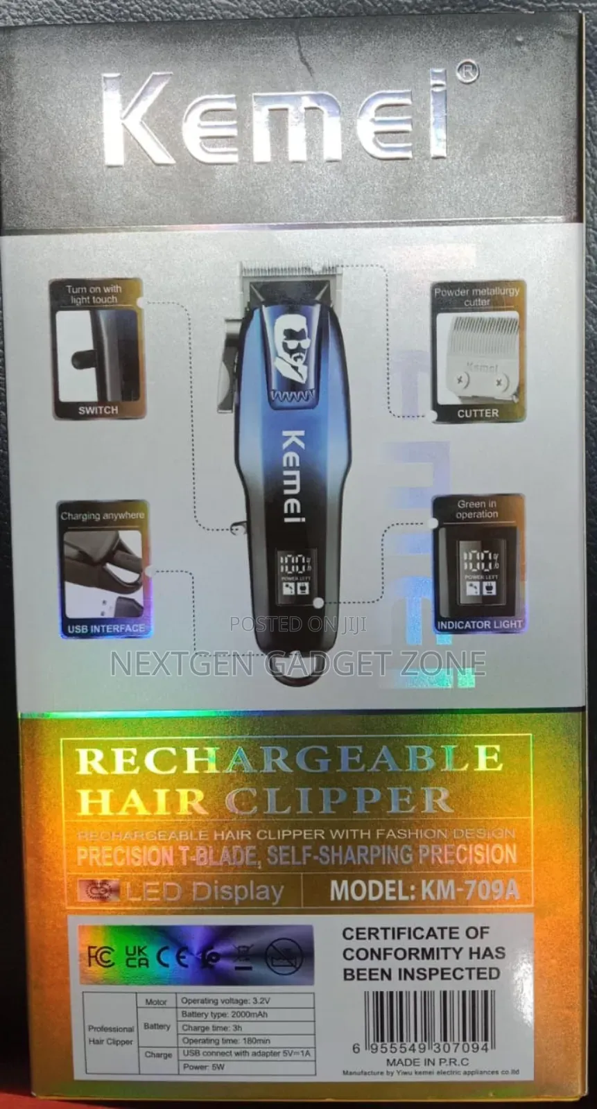 Kemei Km-709a Professional Hair Clipper/Trimmer