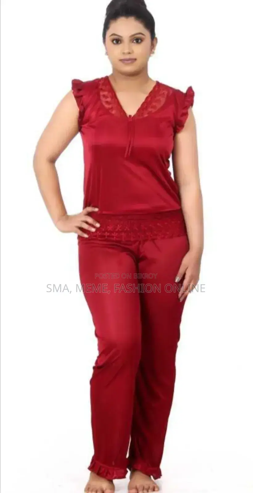 Women's Satin Night Suit Set (Top and Pajama)
