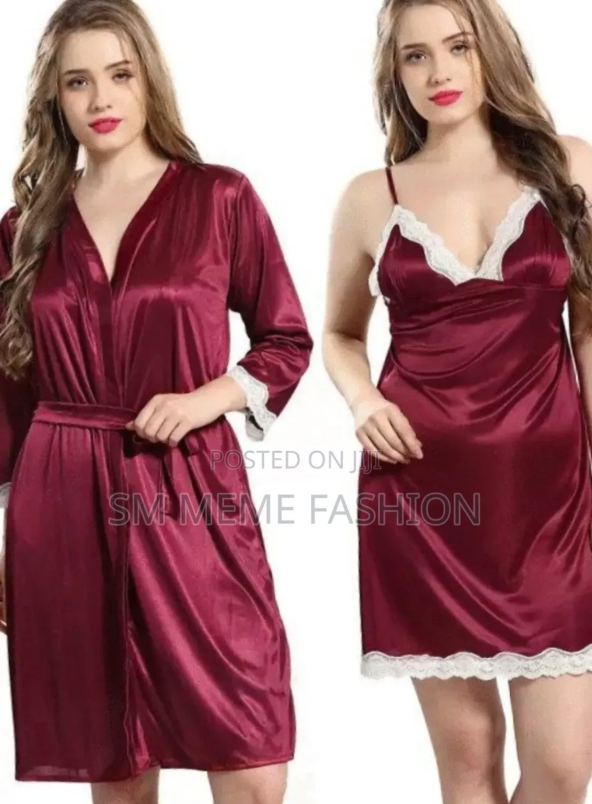 মহিলাদের সাটিন নাইট স্যুট সেট (টপ এবং পাজামা)