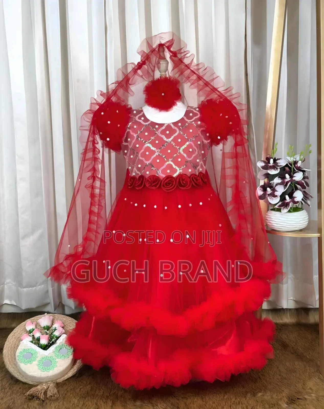 বেবি পার্টি গাউন - লাল (Baby Party Gown Red)