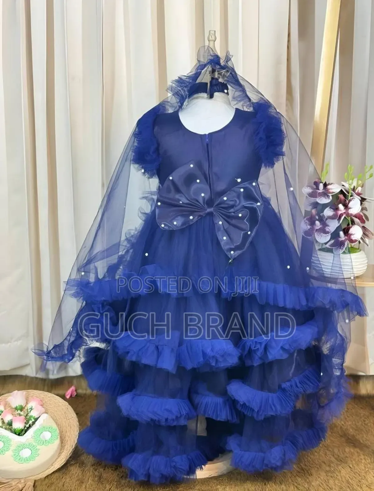 বেবি পার্টি গাউন ব্লু (Butterfly Design)