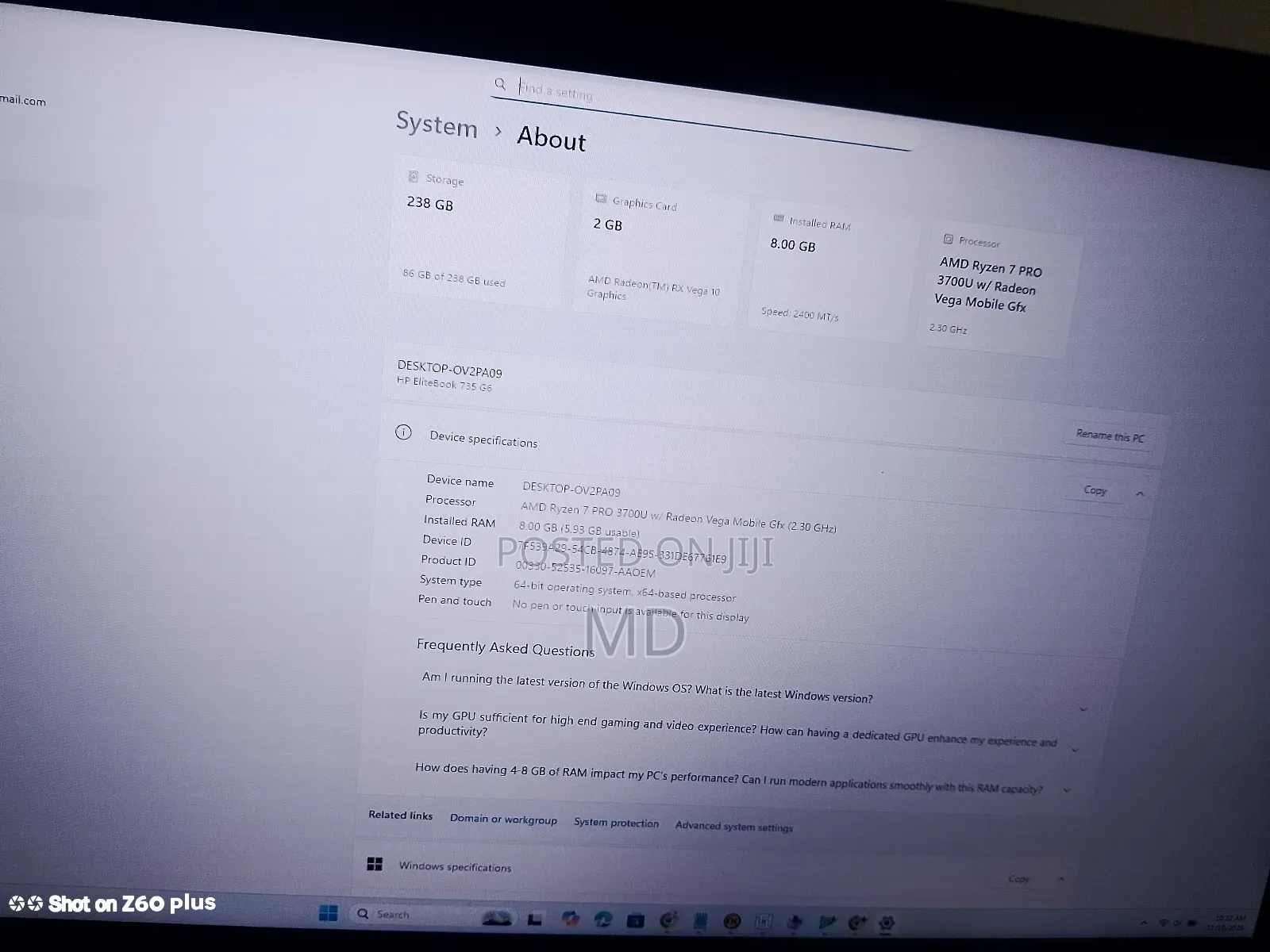 Laptop HP EliteBook 735 G6 8GB AMD Ryzen 7 SSD 256GB