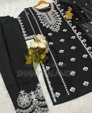 Heavy Embroidery Stitched Three-Piece