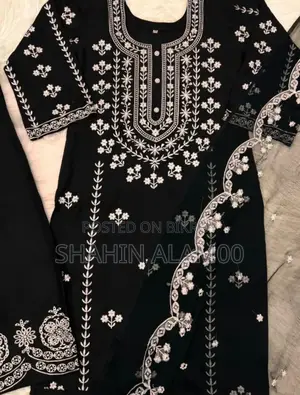 Heavy Embroidery Stitched Three-Piece