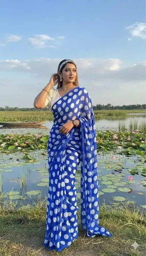 Photo - বল প্রিন্ট জর্জেট শাড়ী 
R