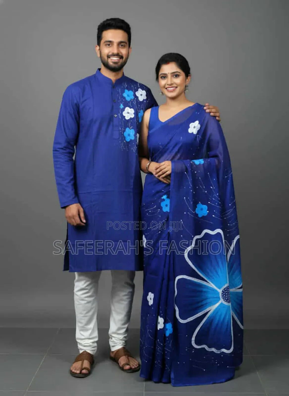  হ্যান্ড পেইন্ট কাপড় সেট শাড়ি পাঞ্জাবি R