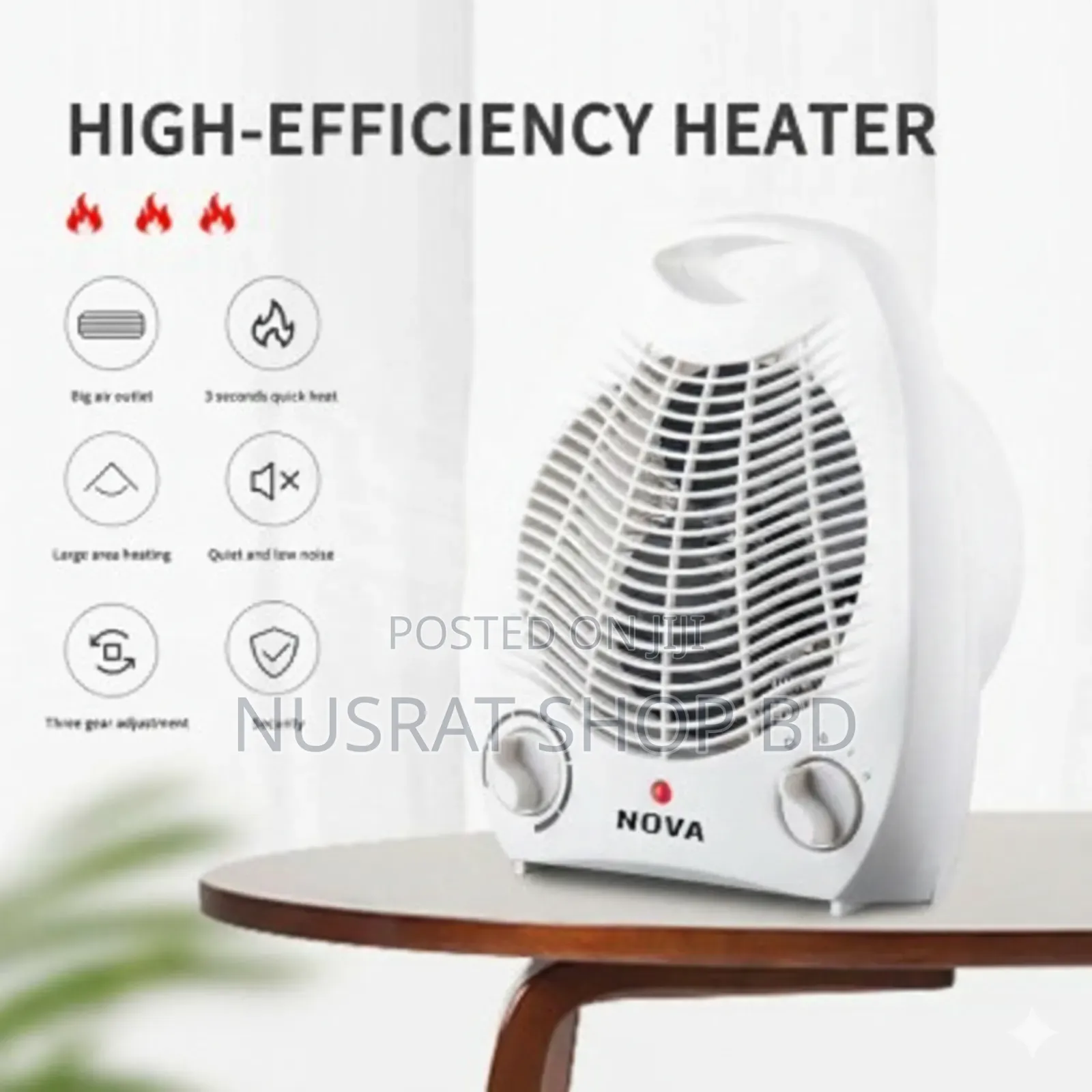 Nova Rep-1201a Electric Fan Room Heater 2000w
Code : 11382