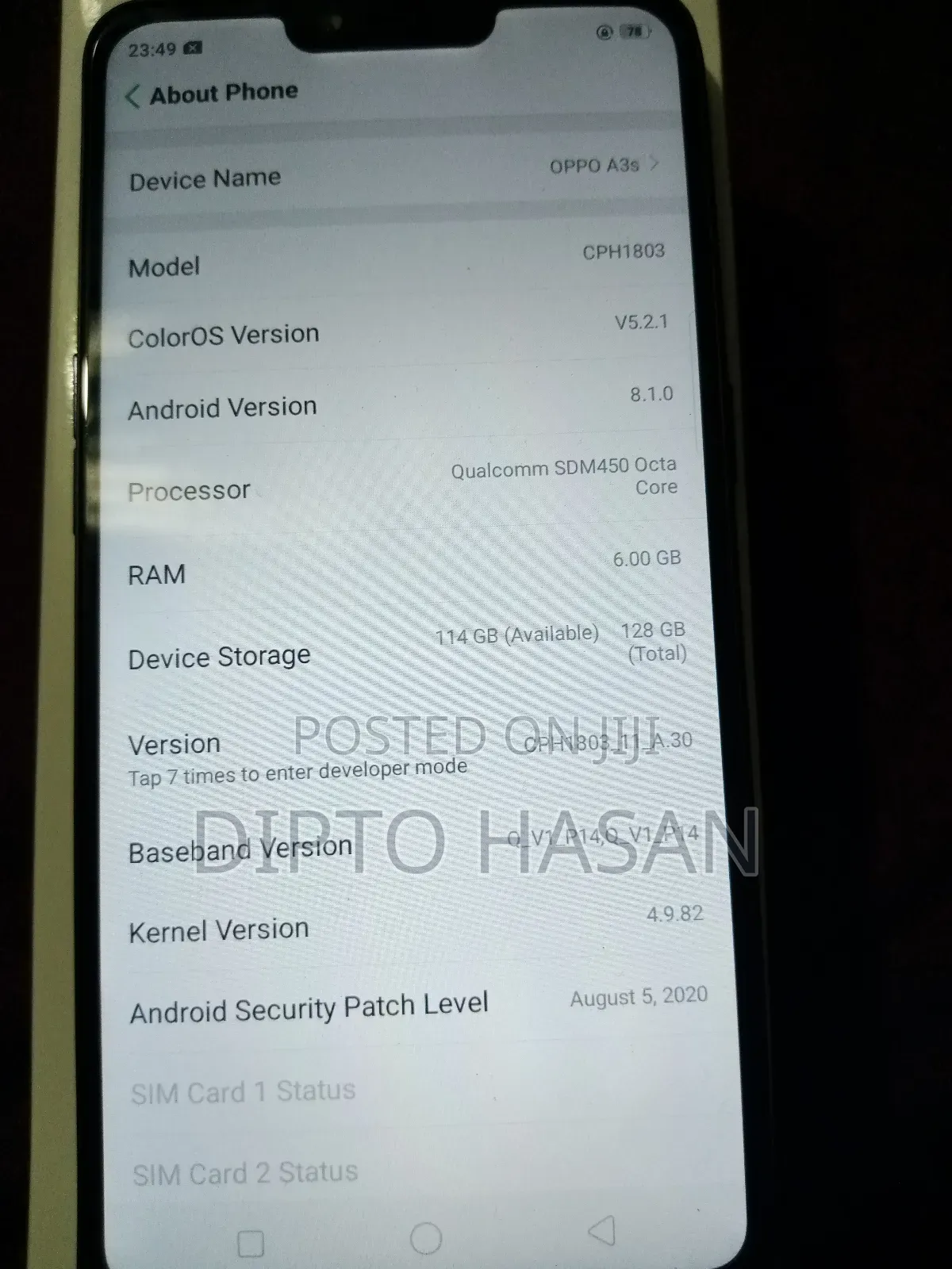 Oppo A3s 256 GB Blue