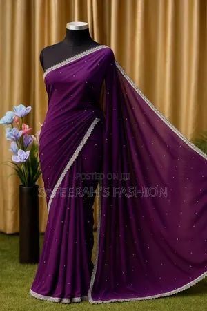 জর্জেট স্টোন কাজে করা শাড়ি 
R