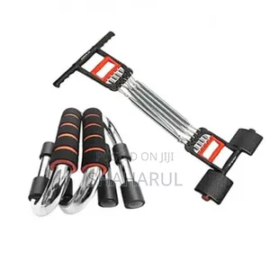 Photo - Combo Pack of Chest Pull and Push Up Bars - Black and Silver