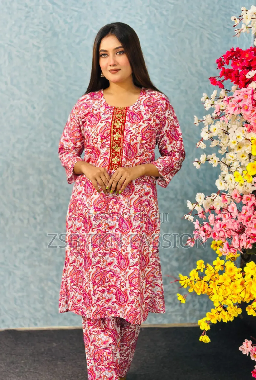  নিউ কটন ২ পিস সেট: জামা+পায়জামা  নতুন আপডেট