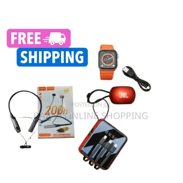 Powerbank + Smartwatch + Bluetooth Speaker + Neckband