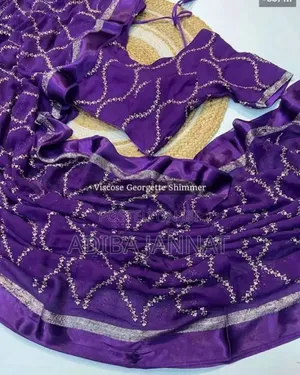 Photo - Georgette Shari Shari Fabric - Embroidery Pure Georgette