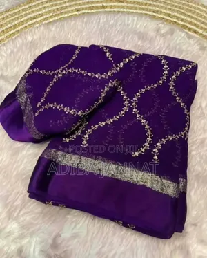 Georgette Shari Shari Fabric - Embroidery Pure Georgette