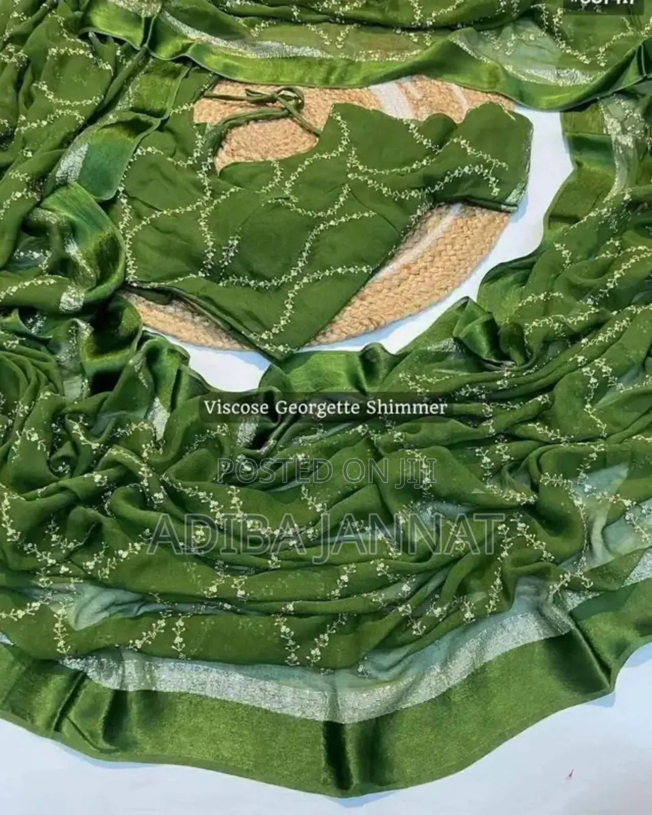 Georgette Shari Shari Fabric - Embroidery Pure Georgette