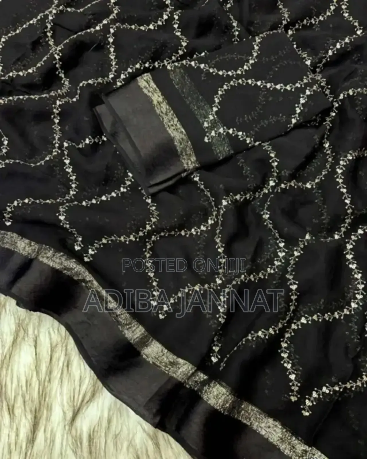 Georgette Shari Shari Fabric - Embroidery Pure Georgette