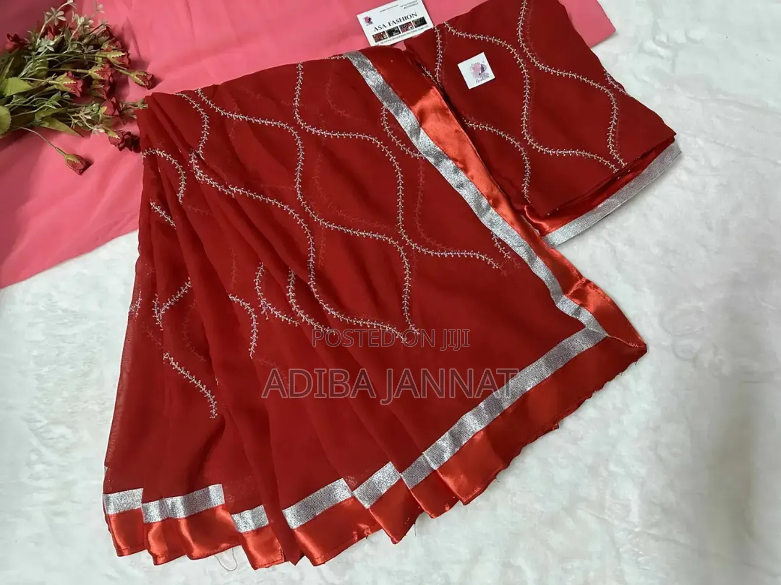 Georgette Shari Shari Fabric - Embroidery Pure Georgette