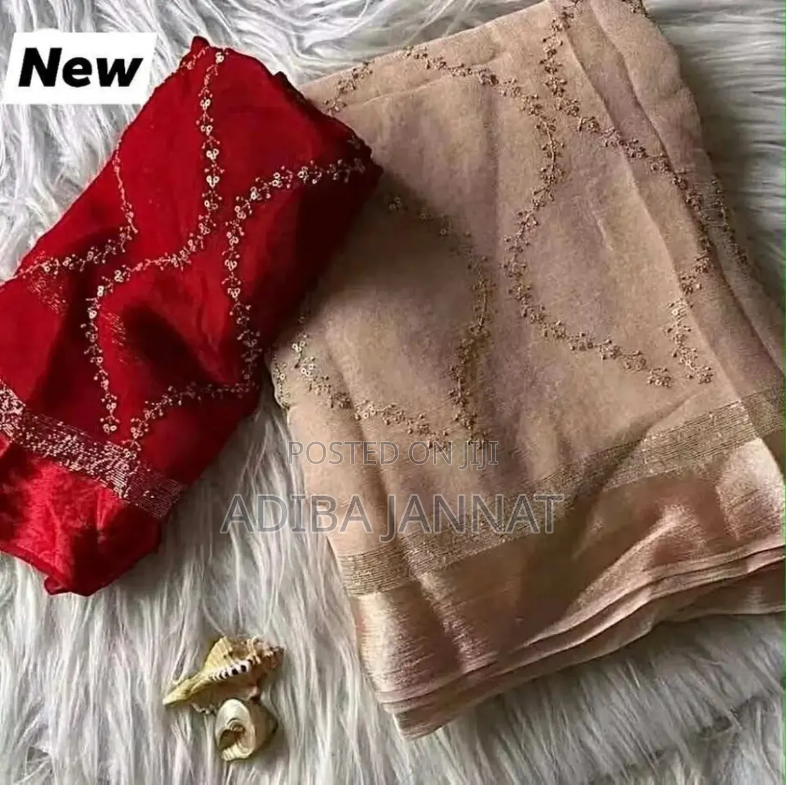 Georgette Shari Shari Fabric - Embroidery Pure Georgette