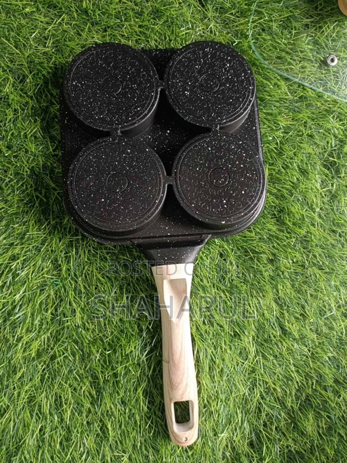 4 Hole Omelet Pan for Burger Egg Ham Pancake Maker Frying Pan