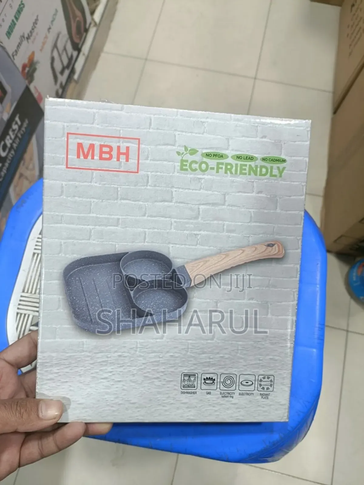 4 Hole Omelet Pan for Burger Egg Ham Pancake Maker Frying Pan