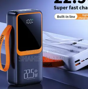 Matrix M10-10000mAh Power Bank Fast Charging 22.5W- Built-in Cables
