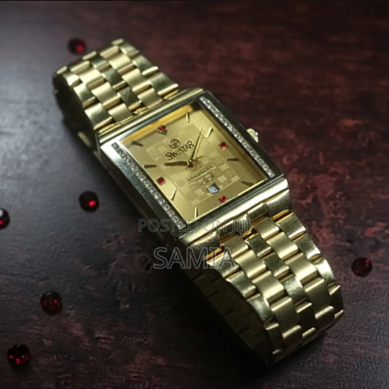 Swistar Gold Plated Swiss Quartz Watch- Water Resistant