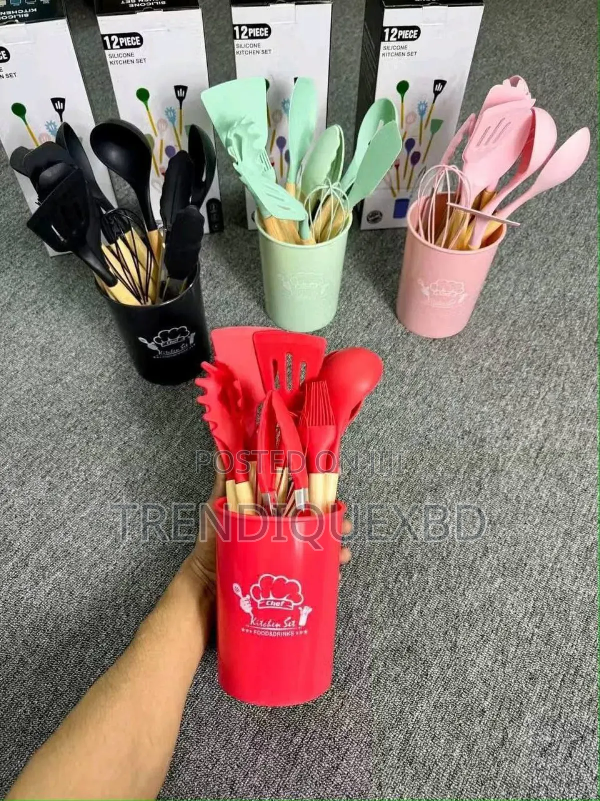 Silicone Kitchen Utensil Set (12 Pcs) | Premium Cooking Tools