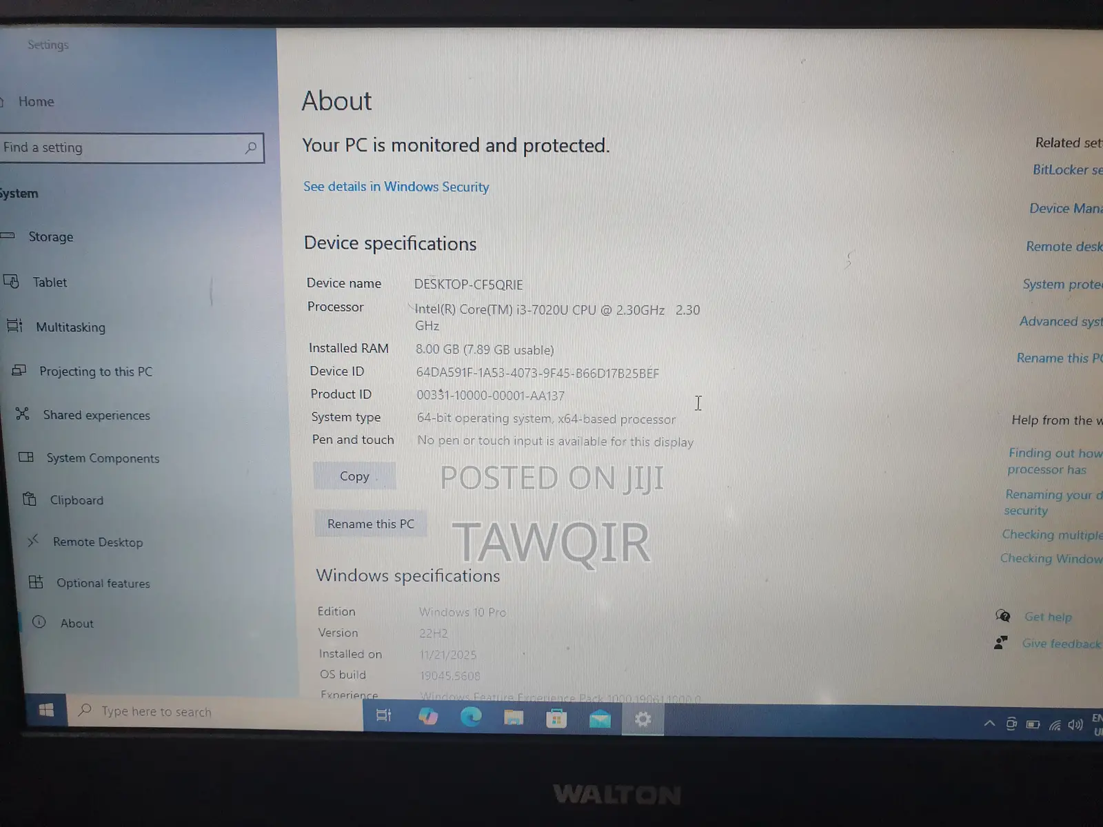 Laptop 8GB Intel Core I3 SSD 256GB