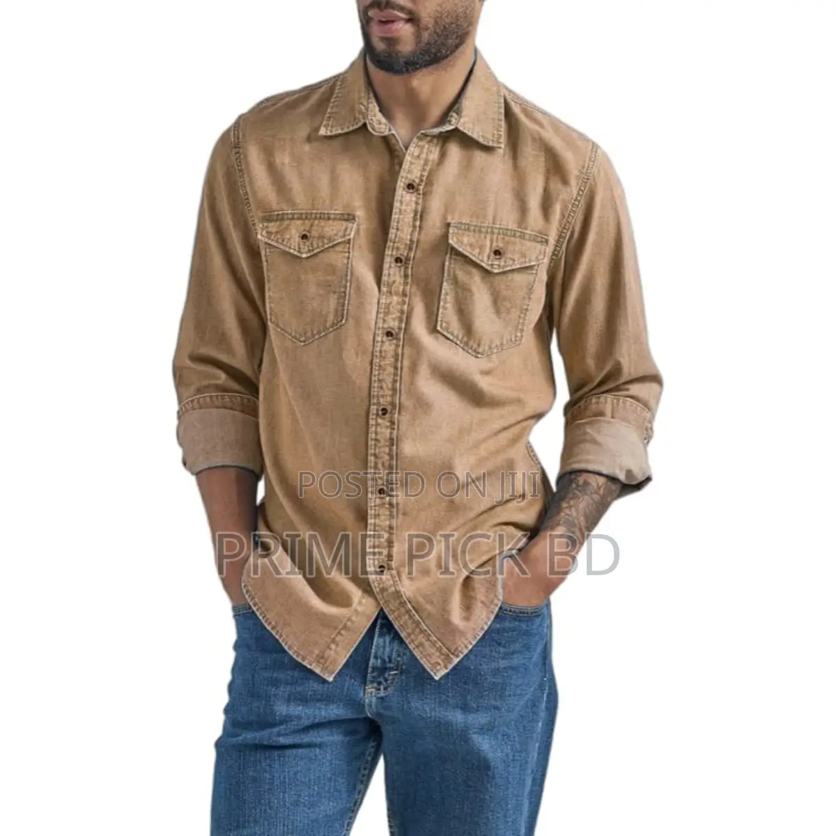 Denim Washed Shirt for Men
