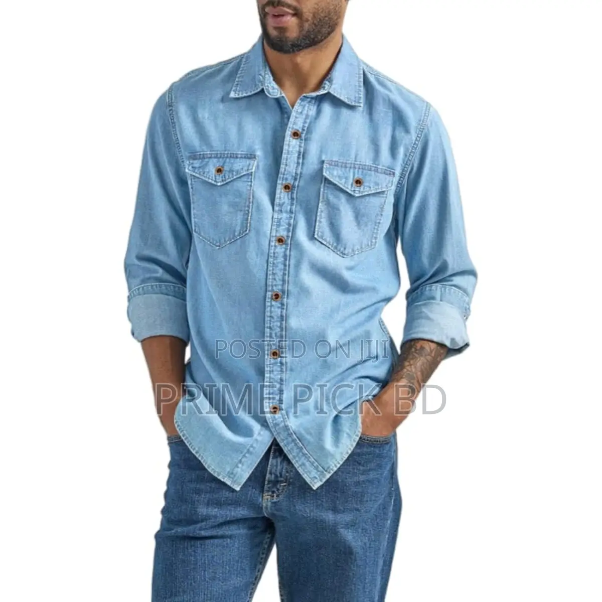 Denim Washed Shirt for Men