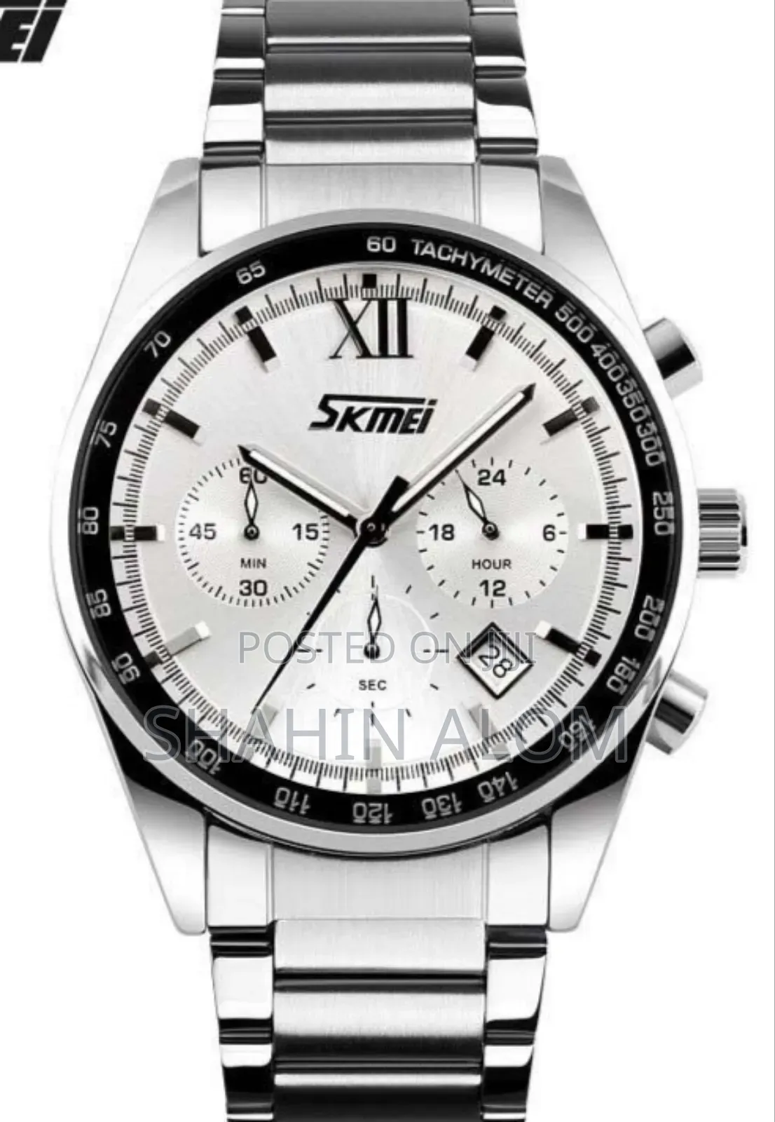 Skmei 9096 Stainless Steel Quartz Analog Male Clock American