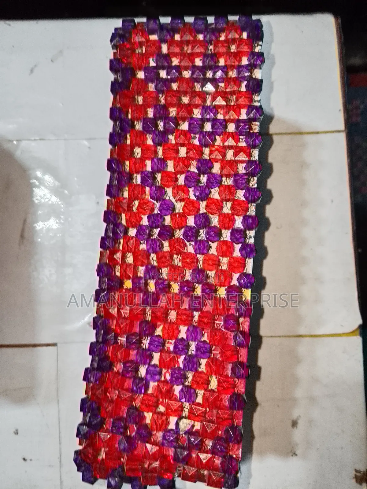 Handmade / Homemade Beaded Tissue Box Cover With Fay Tissue.