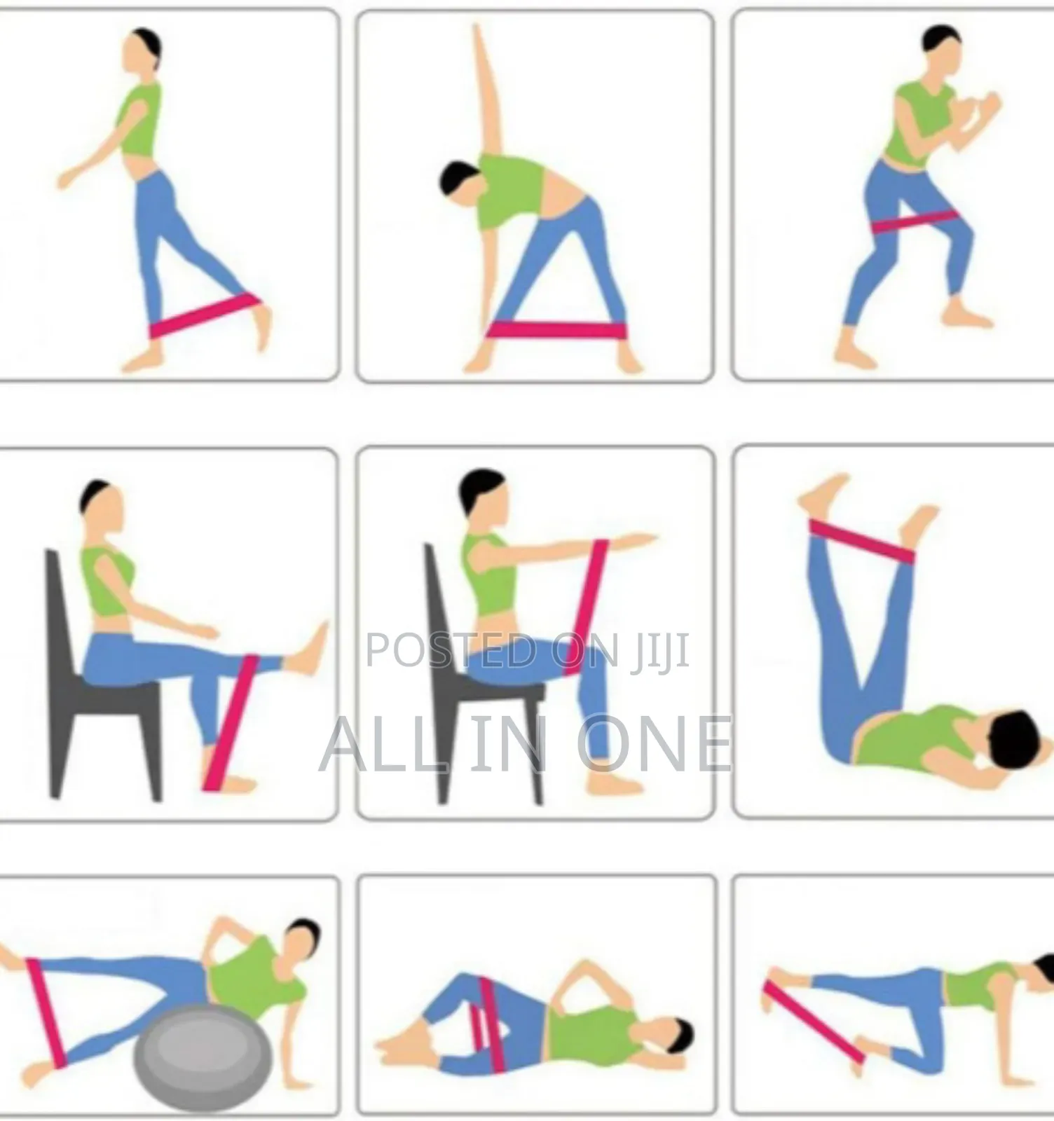 5 Pieces Resistance Bands Yoga Tension Band