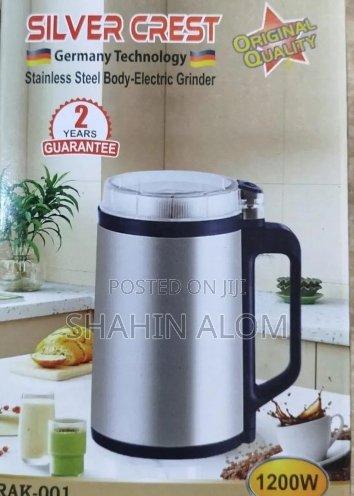 Silver Crest Rak-001 Stainless Steel Electric Grinder