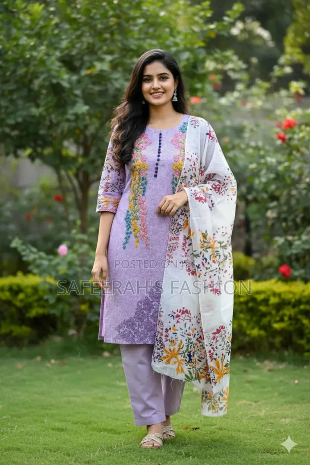 Cotton Embroidery Three Piece R