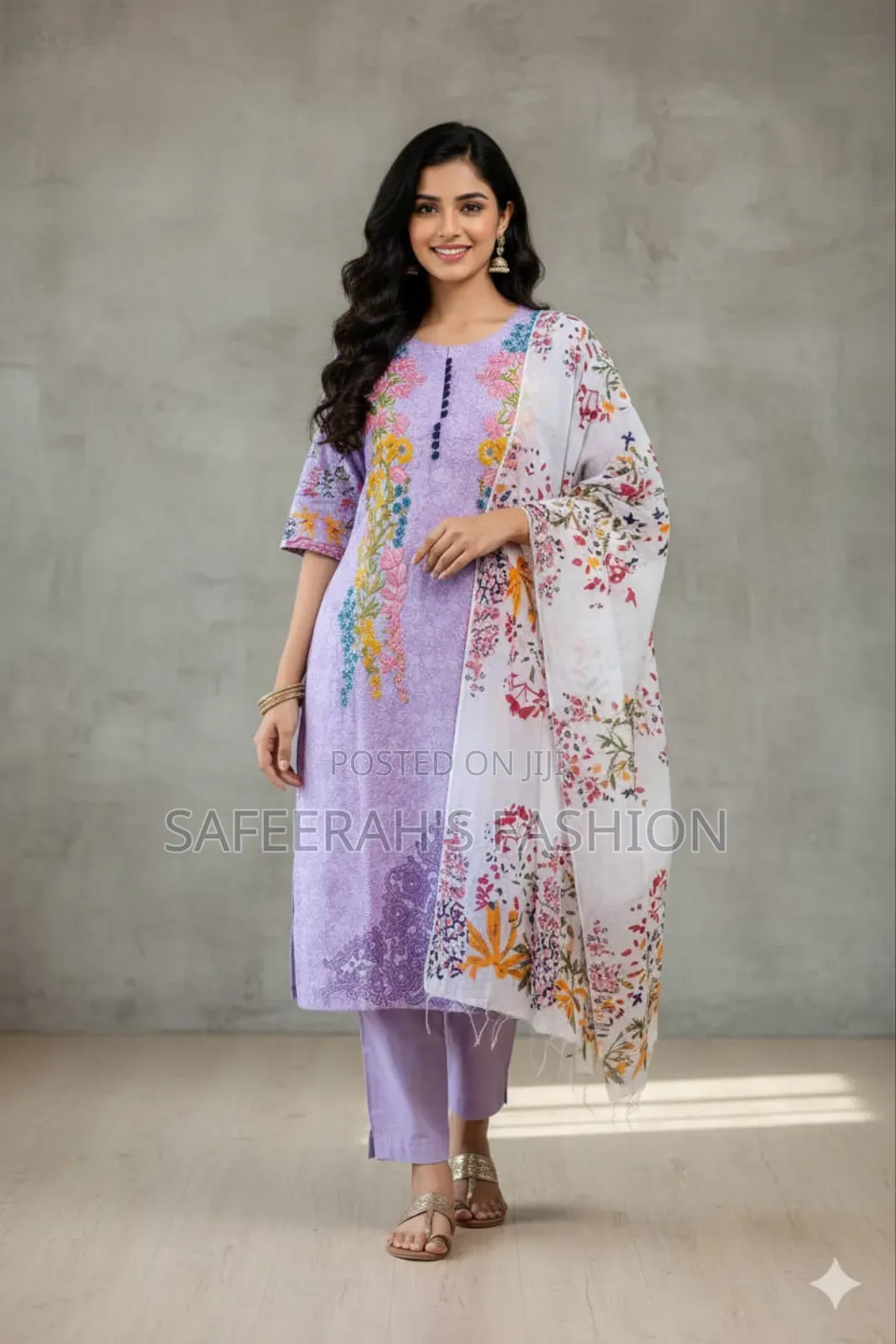 Cotton Embroidery Three Piece R