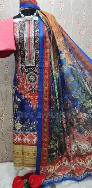 Indian 3D Print Silk Three-Piece Set
