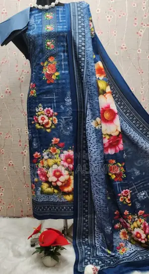 Indian 3D Print Silk Three-Piece Set