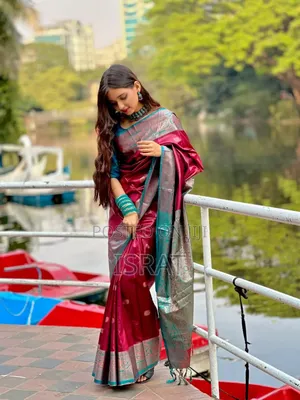 Photo - কাতান সিল্ক শাড়ি ব্লাউজ পিস সহ